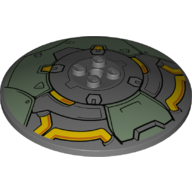 Visuel indicatif Rebrickable de Plat 8 x 8 inversé [radar] avec boule de démolition overwatch avec fond vert sable motif imprimé (Dish 8 x 8 Inverted [Radar] with Overwatch Wrecking Ball with Sand Green Background Print)