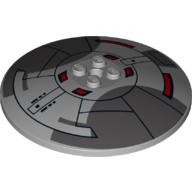 Visuel indicatif Rebrickable de Plat 8 x 8 inversé [Radar] avec Sith Infiltrator Cockpit Toit motif imprimé (Dish 8 x 8 Inverted [Radar] with Sith Infiltrator Cockpit Roof Print)