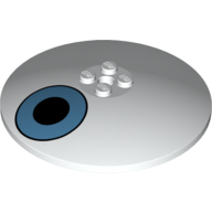 Visuel indicatif Rebrickable de Plat 8 x 8 inversé [radar] avec cercle bleu moyen avec motif imprimé noir au centre (Dish 8 x 8 Inverted [Radar] with Medium Blue Circle with Black Center Print)