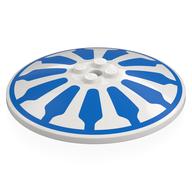 Visuel indicatif Rebrickable de Plat 8 x 8 inversé [Radar] avec 11 formes bleues, motif imprimé cercle (Dish 8 x 8 Inverted [Radar] with 11 Blue Shapes, Circle Print)