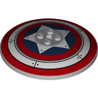 Visuel indicatif Rebrickable de Plat 8 x 8 inversé [radar] avec motif imprimé bouclier capitaine america (Dish 8 x 8 Inverted [Radar] with Captain America Shield Print)