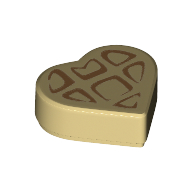 Visuel indicatif Rebrickable de Tuile 1 x 1 cœur avec motif gaufré (Tile 1 x 1 Heart with Waffle Print)