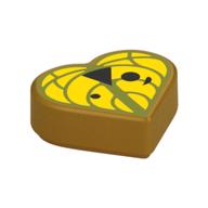 Visuel indicatif Rebrickable de Tuile 1 x 1 cœur avec Feuille Jaune, Motif imprimé visage (Korok) (Tile 1 x 1 Heart with Yellow Leaf, Face Print (Korok))