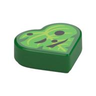 Visuel indicatif Rebrickable de Tuile 1 x 1 cœur avec feuille vert vif, motif imprimé visage (Korok) (Tile 1 x 1 Heart with Bright Green Leaf, Face Print (Korok))