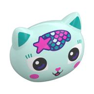 Tête de mini-poupée Spécial, Chaton/chat avec écailles, Oreilles turquoise foncé, Rose foncé Nez imprimé (Minidoll Head Special, Kitten/Cat with Scales, Dark Turquoise Ears, Dark Pink Nose Print)