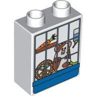 Visuel indicatif Rebrickable de Duplo brique 1 x 2 x 2 avec Hamster dans un motif imprimé Cage (Duplo Brick 1 x 2 x 2 with Hamster in a Cage Print)