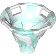Visuel indicatif Rebrickable de Cône Inverser avec 4 poignées, toupie, avec motif blanc marbré (Cone Reverse with 4 Handles, Spinner, with Marbled White Pattern)
