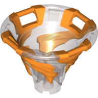 Visuel indicatif Rebrickable de Cône inverse avec 4 poignées, toupie, avec motif orange marbré (Cone Reverse with 4 Handles, Spinner, with Marbled Orange Pattern)
