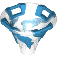 Visuel indicatif Rebrickable de Cône inverse avec 4 poignées, toupie, avec motif azur foncé marbré (Cone Reverse with 4 Handles, Spinner, with Marbled Dark Azure Pattern)