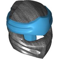 S'enrouler avec un long nœud arrière, motif de bande azur foncé (Wrap with Long Back Knot, Dark Azure Band Pattern)