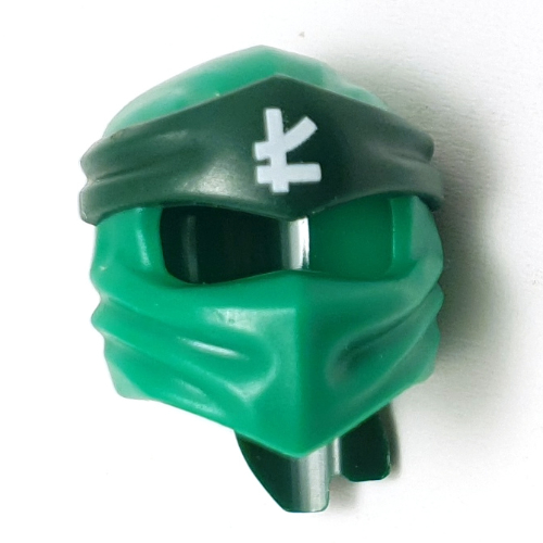 Visuel indicatif Rebrickable de Envelopper avec un long nœud arrière, motif de bande vert foncé avec motif imprimé symbole asiatique blanc (Wrap with Long Back Knot, Dark Green Band Pattern with White Asian Symbol Print)