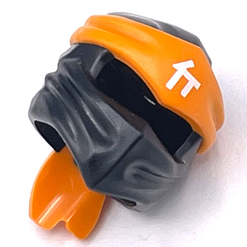 Visuel indicatif Rebrickable de Enveloppe avec noeud long dos, motif bande orange avec blanc asiatique symbole imprimé (Wrap with Long Back Knot, Orange Band Pattern with White Asian Symbol Print)