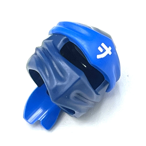 Visuel indicatif Rebrickable de Envelopper avec un long nœud arrière, motif de bande bleue avec motif imprimé symbole asiatique blanc (Wrap with Long Back Knot, Blue Band Pattern with White Asian Symbol Print)