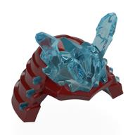 Visuel indicatif Rebrickable de Casque samouraï avec des cornes de glace bleu clair transparent (Helmet Samurai with Trans Light Blue Icicle Horns)