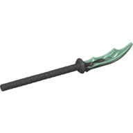 Visuel indicatif Rebrickable de Arme naginata avec pointe en caoutchouc, motif bleu transparent-clair marbré (Weapon Naginata with Rubber Tip, Marbled Trans-Light Blue Pattern)