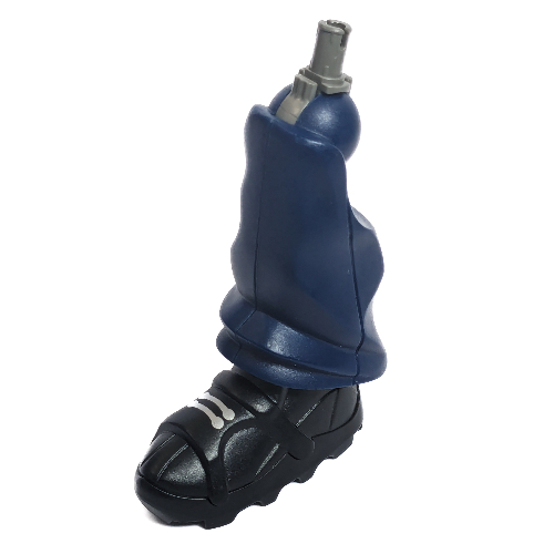 Visuel indicatif Rebrickable de Grande figurine membre, jambe, section inférieure avec chaussure noire et connecteur gris foncé, lacets argentées (Allegra) (Large Figure Limb, Leg, Lower Section with Black Shoe and Dark Gray Pin, Silver Laces (Allegra))