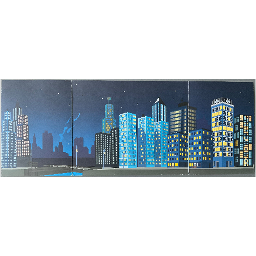 Visuel indicatif Rebrickable de Décor pour ensemble 1349 (ville de nuit) (Backdrop for Set 1349 (Nighttime City))