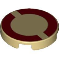 Visuel indicatif Rebrickable de Tuile ronde 2 x 2 avec motif imprimé demi-cercles rouge foncé (Tile Round 2 x 2 with Dark Red Semicircles Print)
