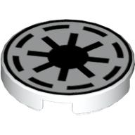 Visuel indicatif Rebrickable de Tuile ronde 2 x 2 avec motif République à huit pointes (Tile Round 2 x 2 with Republic Eight-point Star Print)