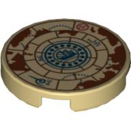 Visuel indicatif Rebrickable de Tuile ronde 2 x 2 avec motif imprimé carte au trésor (Tile Round 2 x 2 with Treasure Map Print)