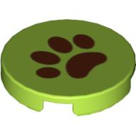 Visuel indicatif Rebrickable de Tuile ronde 2 x 2 avec motif imprimé patte marron (Tile Round 2 x 2 with Brown Paw Print)