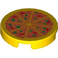 Visuel indicatif Rebrickable de Tuile ronde 2 x 2 avec motif imprimé Pizza (Tile Round 2 x 2 with Pizza Print)