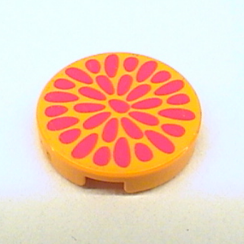 Visuel indicatif Rebrickable de Tuile ronde 2 x 2 avec motif imprimé centre de fleurs Belville (Tile Round 2 x 2 with Belville Flower Center Print)