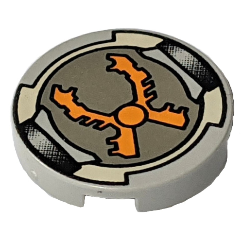Visuel indicatif Rebrickable de Tuile ronde 2 x 2 avec motif imprimé orange (Tile Round 2 x 2 with Orange Grabber Print)