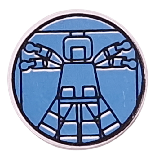 Visuel indicatif Rebrickable de Tuile ronde 2 x 2 avec motif imprimé figurine Vitruve Bleu Clair (Tile Round 2 x 2 with Light Blue Vitruvian Minifig Print)