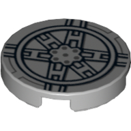Visuel indicatif Rebrickable de Tuile ronde 2 x 2 avec x noir cravate combattant motif imprimé (Tile Round 2 x 2 with X Black Tie Fighter Print)