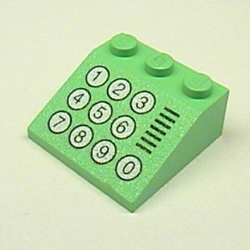 Visuel indicatif Rebrickable de Brique inclinée 33° 3 x 3 avec motif imprimé Dix Boutons [Clavier] (Brick Sloped 33° 3 x 3 with Ten Buttons Print [Keypad])