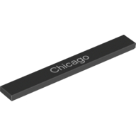 Visuel indicatif Rebrickable de Tuile 1 x 8 avec motif imprimé 'Chicago' (Tile 1 x 8 with 'Chicago' Print)