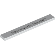 Visuel indicatif Rebrickable de Tuile 1 x 8 avec motif imprimé "Farnsworth House" (Tile 1 x 8 with "Farnsworth House" Print)