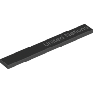 Visuel indicatif Rebrickable de Tuile 1 x 8 avec motif imprimé "United Nations" (Tile 1 x 8 with "United Nations" Print)