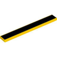 Visuel indicatif Rebrickable de Tuile 1 x 8 avec motif imprimé à rayures noires épaisses (Tile 1 x 8 with Thick Black Stripe Print)