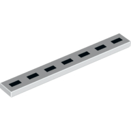Visuel indicatif Rebrickable de Tuile 1 x 8 avec motif de lignes pointillées noires (Tile 1 x 8 with Black Dashed Line Pattern)