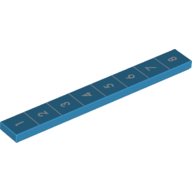 Visuel indicatif Rebrickable de Tuile 1 x 8 avec 1 à 8 cartes de mesure imprimées (Tile 1 x 8 with 1 to 8 Measuring Chart Print)