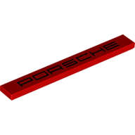 Visuel indicatif Rebrickable de Tuile 1 x 8 avec motif imprimé 'PORSCHE' (Tile 1 x 8 with 'PORSCHE' Print)