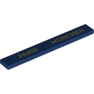 Visuel indicatif Rebrickable de Tuile 1 x 8 avec motif imprimé Or 'PARIS MUNCHEN' (Tile 1 x 8 with Gold 'PARIS MUNCHEN' Print)