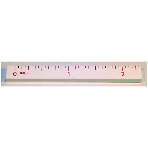 Visuel indicatif Rebrickable de Tuile 1 x 8 avec règle pouce 0 - 2 motif (Tile 1 x 8 with Ruler INCH 0 - 2 Pattern)