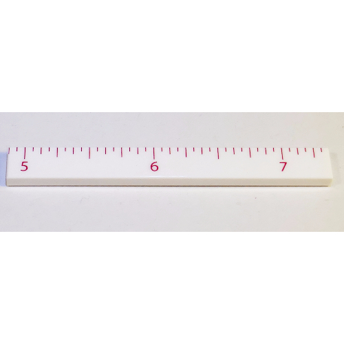 Visuel indicatif Rebrickable de Tuile 1 x 8 avec règle pouces '5', '6', '7' imprimé (Tile 1 x 8 with Ruler INCH '5', '6', '7' Print)