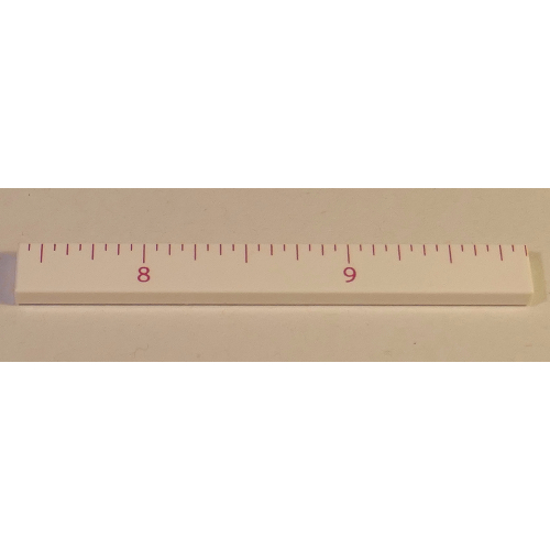 Visuel indicatif Rebrickable de Tuile 1 x 8 avec règle pouces 8 - 9 modèle (Tile 1 x 8 with Ruler INCH 8 - 9 Pattern)