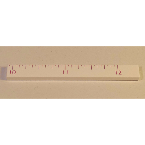 Visuel indicatif Rebrickable de Tuile 1 x 8 avec règle pouces 10 - 12 modèle (Tile 1 x 8 with Ruler INCH 10 - 12 Pattern)