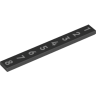 Visuel indicatif Rebrickable de Tuile 1 x 8 avec les numéros 1,2,3,4,5,6,7,8 motif imprimé (Tile 1 x 8 with Numbers 1,2,3,4,5,6,7,8 Print)