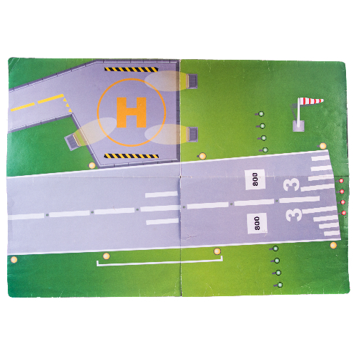 Visuel indicatif Rebrickable de Tapis de jeu, piste et motif imprimé héliport (Playmat, Runway and Helipad Print)