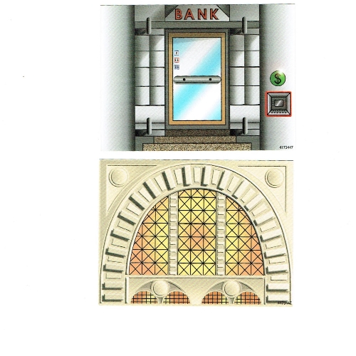 Visuel indicatif Rebrickable de Toile de fond avec motif imprimé banque / fenêtre cintrée motif imprimé (Backdrop with Bank Print / Arched Window Print)