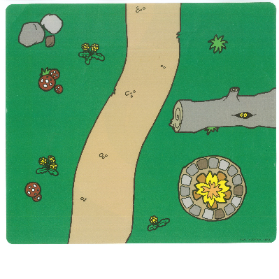 Visuel indicatif Rebrickable de Tapis de jeu, Duplo, route incurvée, foyer / route incurvée, étang motif imprimé (Playmat, Duplo, Curved Road, Firepit / Curved Road, Pond Print)