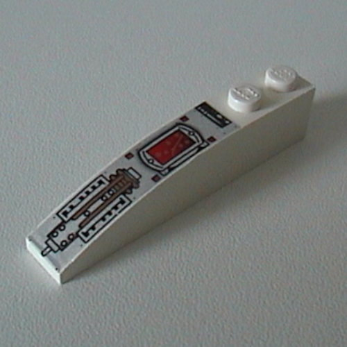 Visuel indicatif Rebrickable de Brique courbée 6 x 1 avec panneau de contrôle imprimé (Brick Curved 6 x 1 with Control Panel Print)