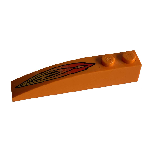 Visuel indicatif Rebrickable de Brique courbée 6 x 1 avec motif imprimé Flamme (Brick Curved 6 x 1 with Flame Print)