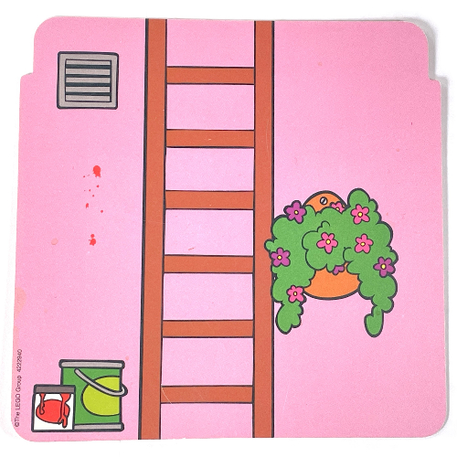 Visuel indicatif Rebrickable de Toile de fond, maison, murs roses, échelle, plantes / orange murs, réfrigérateur, bol de fruits, modèle imprimé armoire murale (Backdrop, House, Pink Walls, Ladder, Plant / Orange Walls, Fridge, Fruit Bowl, Wall Cabinet Print)